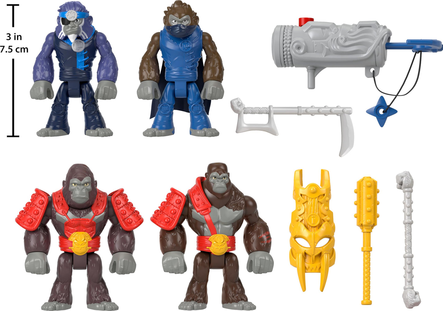 Fisher-Price Imaginext Preschool Toys Boss Level Army Pack 9-Piece Monkey & Gorilla Figure Set for Pretend Play Ages 3+ Years