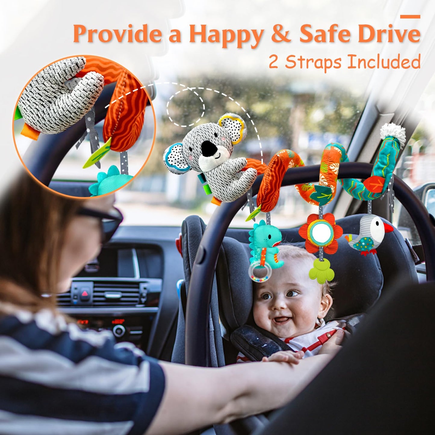 XIXILAND Car Seat Toys Baby Toys 0-3 Months Developmental, Stroller Toys Infant Toys 0-6 Months Newborn Toys, Carseat Toys for Infants 0-12 Months
