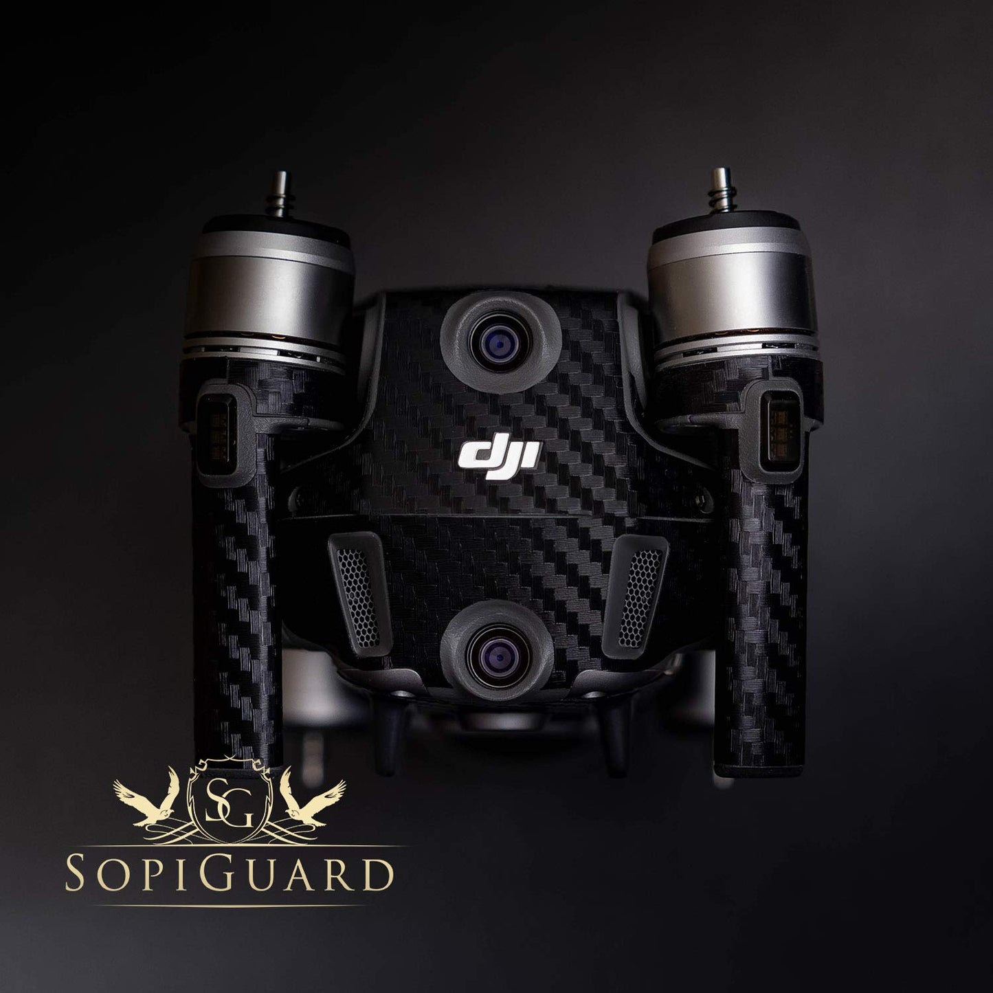 SopiGuard 3M Black Carbon Fiber Vinyl Sticker Skin for DJI Mavic 2 Pro/Zoom