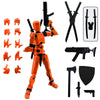 QAONIE (Assembly Completed) 3D Printed Figure 5.54-inch Dummy13 with Weapon Expansion Set, Full Body Mechanical Movable Toy, Desk Decoration. (Orange)