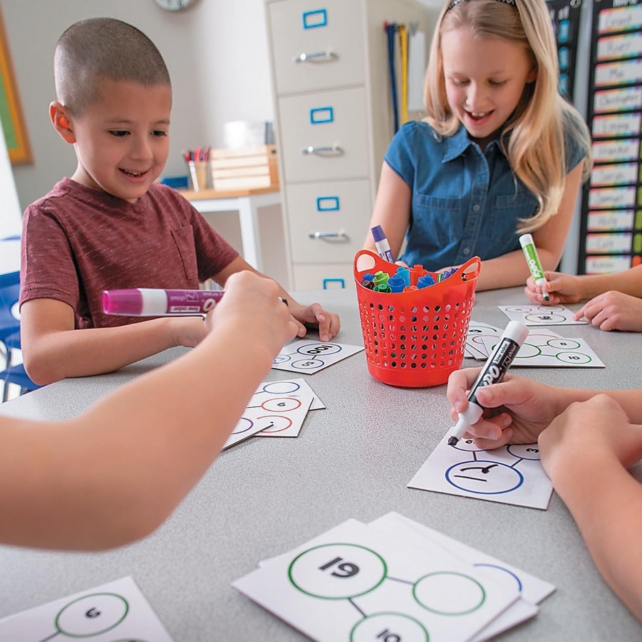 Fun Express Number Bond Dry Erase Cards - 50 Pieces - Educational and Learning Activities for Kids