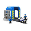 Wooden Train Tracks Accessories, Train Set Piece of Police Station Compatible with All Railroad Track Collection, Train Toys Expansion Pack for Kids