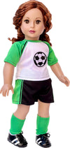 Soccer Girl - 4 Piece Soccer Outfit - Shirt, Shorts, Socks and Shoes - Clothes Fits 18 Inch Doll (Doll Not Included)