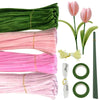 400Pcs Pink Pipe Cleaners Craft Flowers Bulk, 4 Assorted Colored Pastel Chenille Stems for DIY Flowers, Fuzzy Pipe Cleaners for Crafts, Craft Supplies