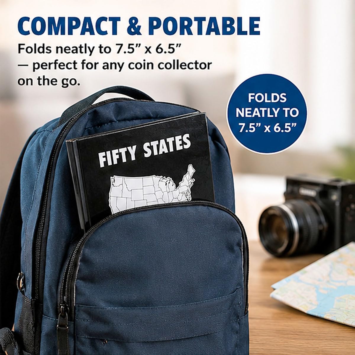 Current Collector 50 States Quarter Album - 1999-2009 Hard Cover United States Coin Collection Holder & Display Book, American History, Fun &