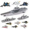 WASK Army Toys for Boys - Launching Military Aircraft Carrier Toys Set Military Naval Ship with Battleship, Supply Ship, Fighter Jets, Aircraft