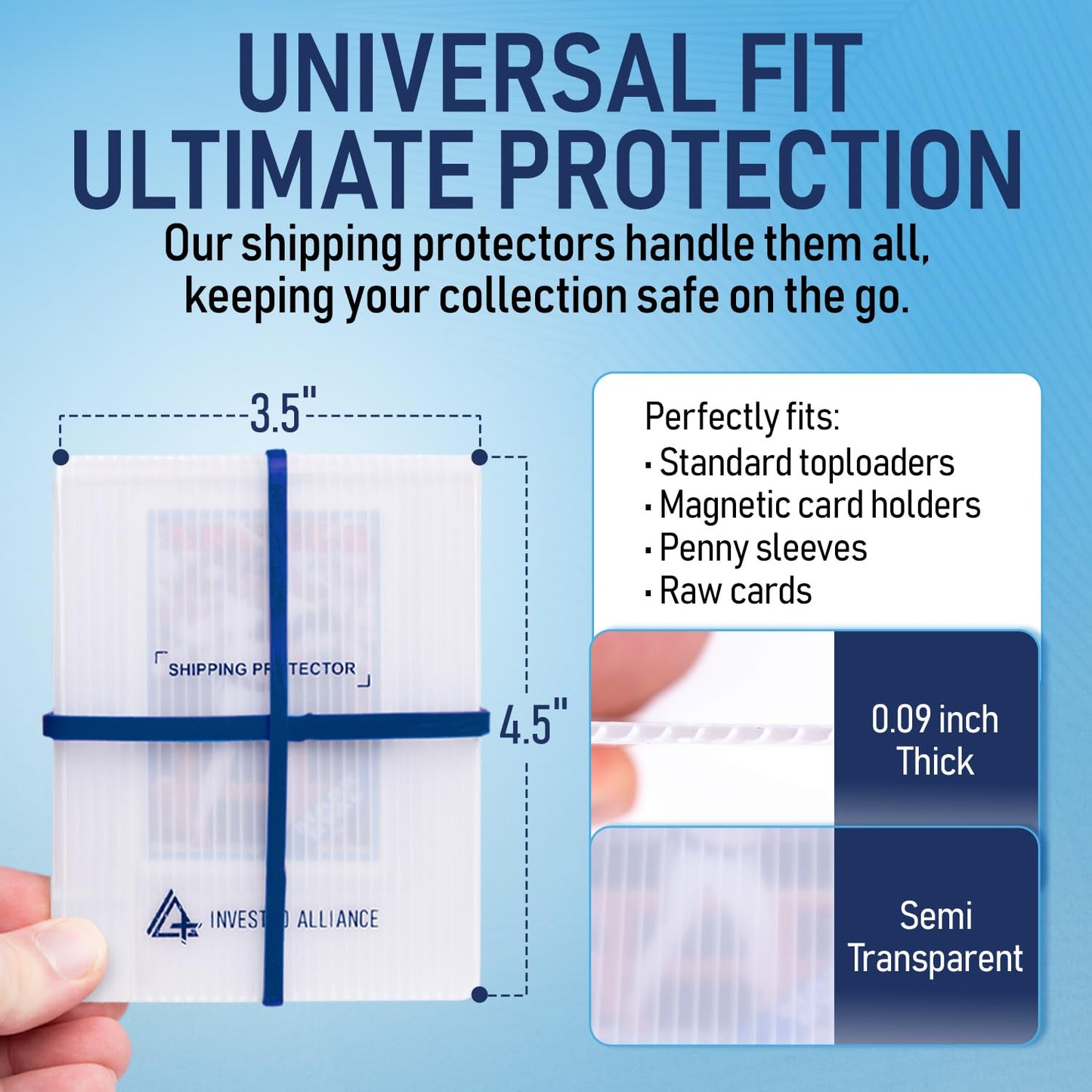 Premium Bundle Trading Card Shipping Protector with Rubber Bands | Graded Cards Protectors, Sports Trading Card Shipping Supplies Packaging, TCG