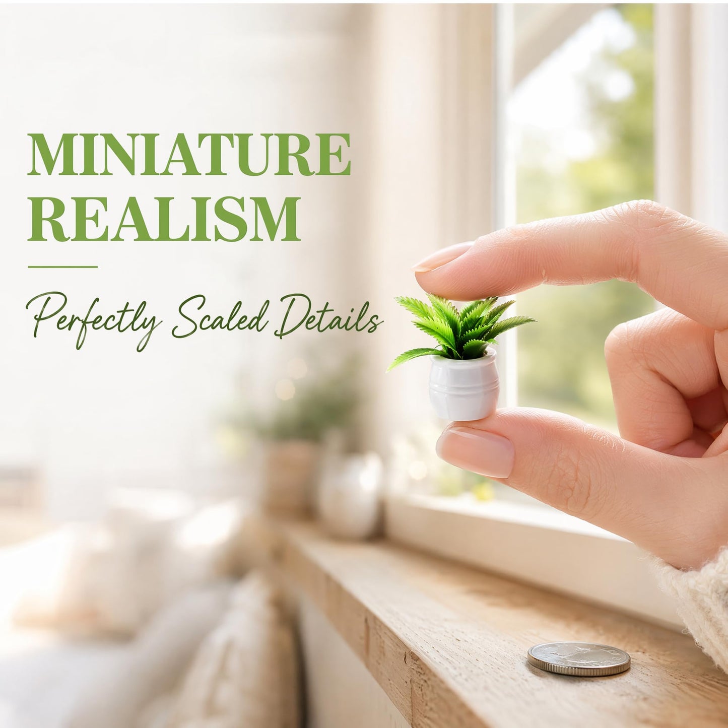 Miniature Dollhouse Potted Plant, 1:12 Scale, for Decoration, Christmas Birthday Present, DIY Handicrafts, Miniature Dollhouse Accessories