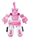 Super Wings - 7' Dizzy's Rescue Tow with 2' Pink Transform-a-Bot Mini Figure,Transforming Airplane Toy Vehicle Set,Toy for 3 4 5 Year Old Boys