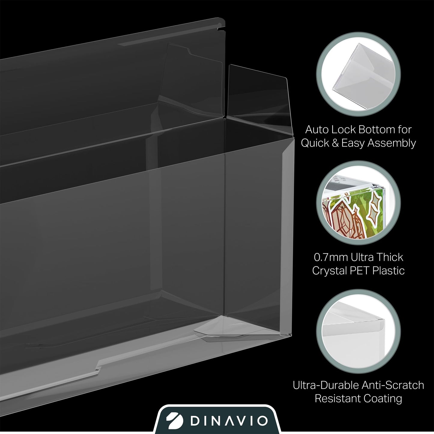 Dinavio Crafthouse 2 Pack Prismatic Evolutions SPC Plastic Protectors - 0.7mm Ultra Thick Display Protector - Compatible with Prismatic Evolutions