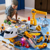 25 Pack Transport Construction Airplane Toy Play Vehicles Set for Kids Gifts, with 6 Construction Die-cast Toy Truck, 11 Road Signs-Suitable for 3 4 5