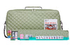 American Mahjong Set “Green" - Quilted PU Leather Carrying Bag with Shoulder Strap & Handles, All-in-One Tile Racks with Pushers, 166 Engraved Tiles