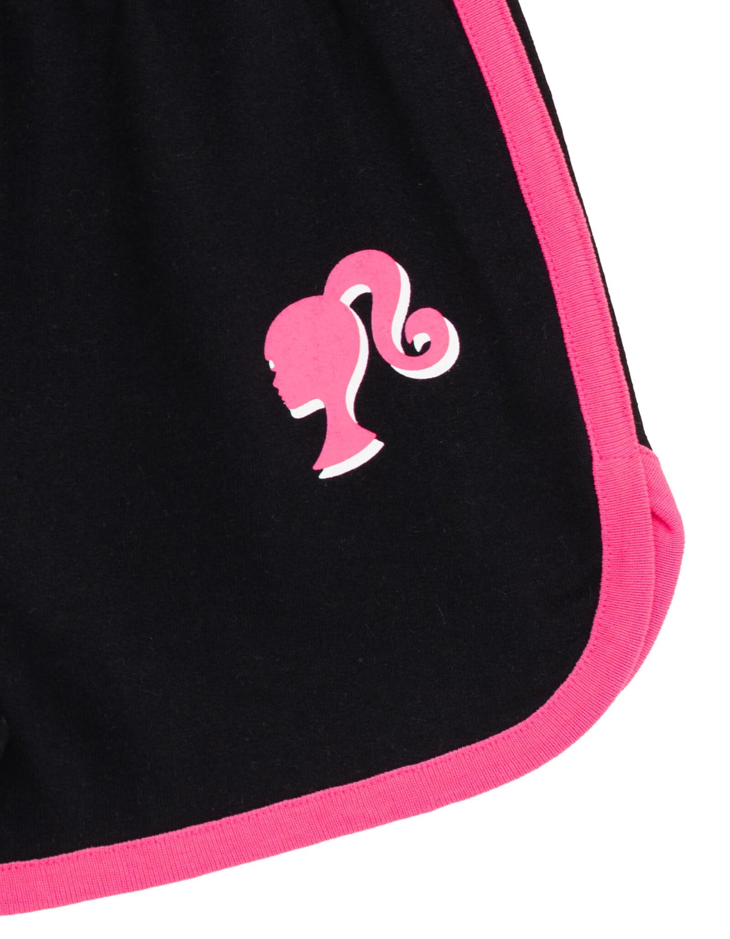 Barbie Big Girls T-Shirt and Dolphin Active Shorts Outfit Set Pink/Black 14-16