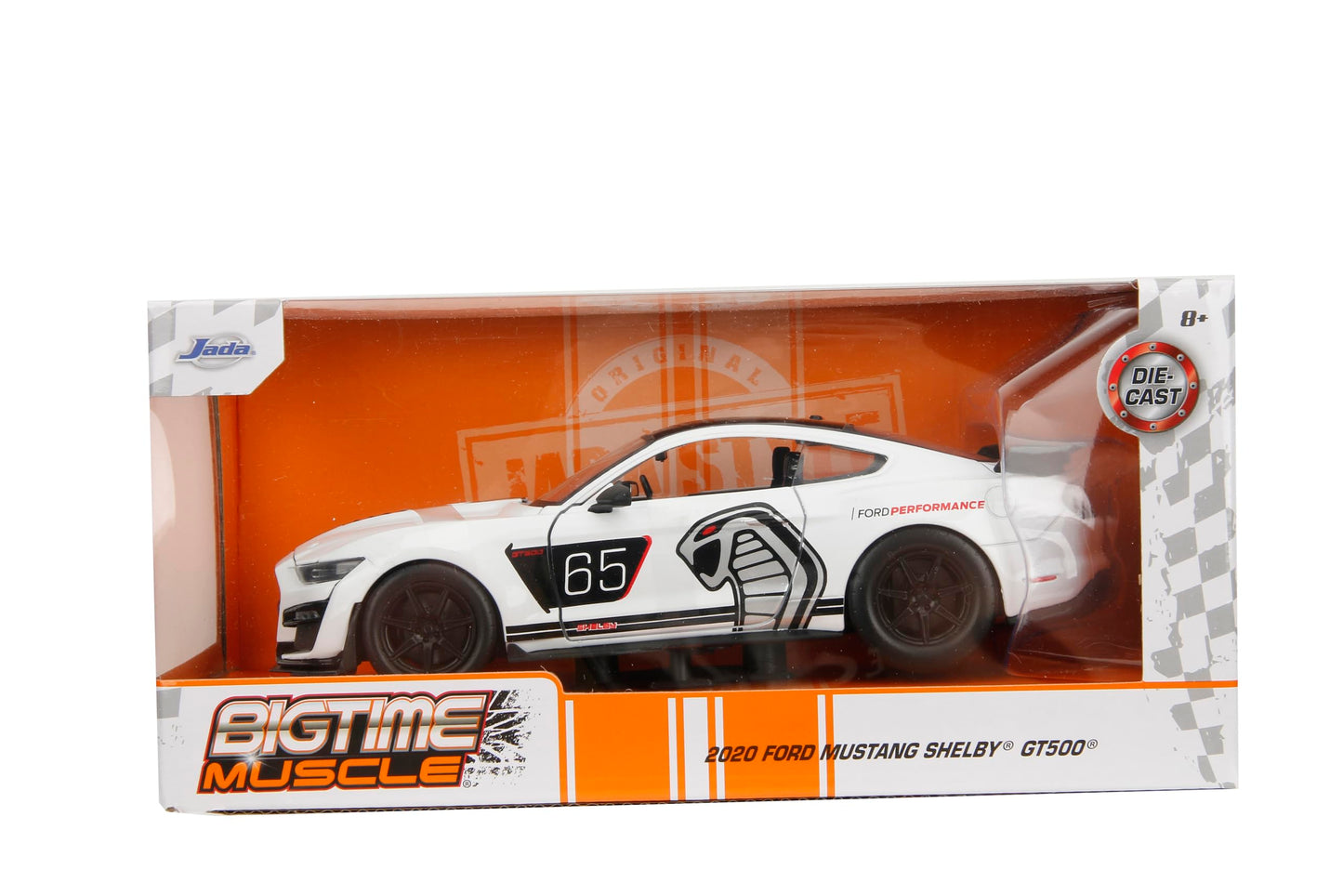 Jada Bigtime Muscle 1:24 2020 Ford Mustang Shelby GT500 Die-Cast Car, Toys for Kids and Adults(White)