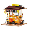 DIY Diorama Teppanyaki Shop Dollhouse Model, Japanese Street Food Cart Model Set, Miniature Ramen Shop Display, with Detailed Food Accessories, Home