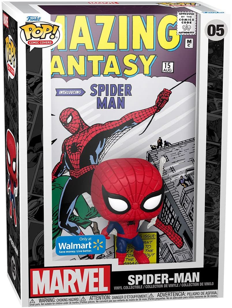 Funko POP Pop Cover! Marvel: Amazing Spider-Man (Exc), Collectible Action Vinyl Figure - 60931, Multicolor