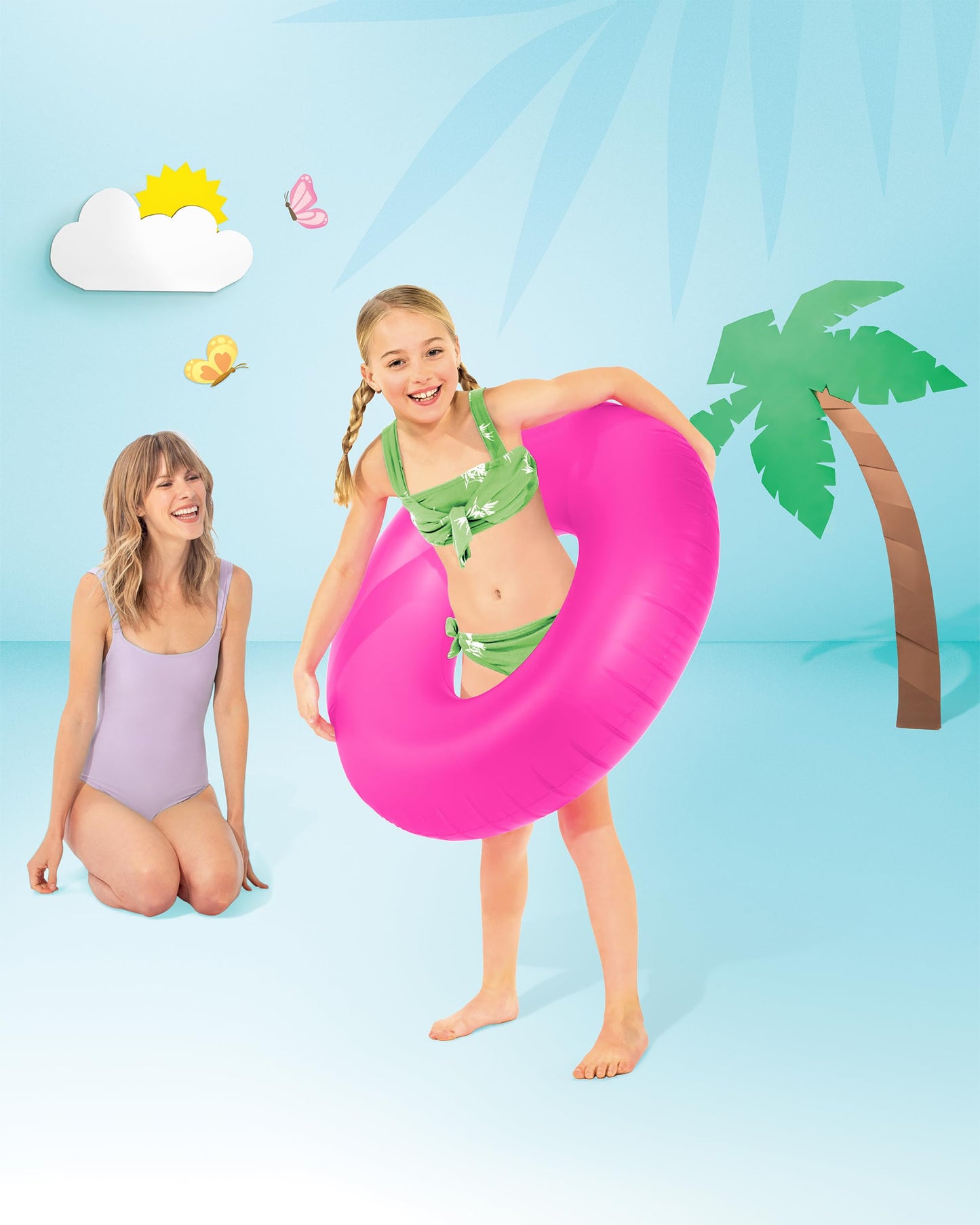 INTEX Inflatable Neon Frost Tube: 36" Diameter - 132lb Weight Capacity - One Tube - Color May Vary