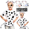 Ahuimeius 2 Set Dalmatian Costume, with Dog Ear, Felt Spots, for Halloween Dalmatian Costume Kids/Adults, Shirt, Black Felt Stickers for School DIY