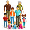 Beverly Hills Sweet Li’l Family Bendable Mini Dollhouse Figures | Set of 9 Grandpa, Grandma, Mom, Dad, Sister, Brother, Toddler, Twin Boy & Girl