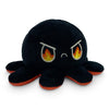 TeeTurtle Reversible Octopus Plushie - 4-Inch Angry Red + Rage Black Two-Sided Flip Plush Toy with Embroidered Details - Cute Mini Collectible Plush