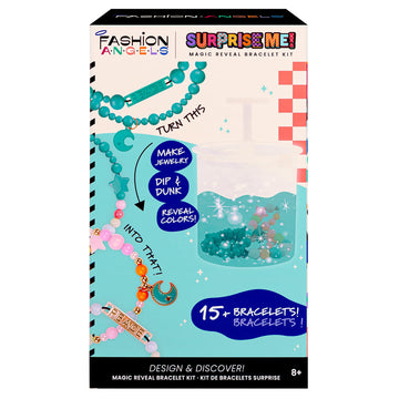 Fashion Angels Surprise Me! Magic Reveal Bracelet Set - Pony Beads, Metallic Beads, Charms, Magic Bead Washer & More - Surprise Color Changing