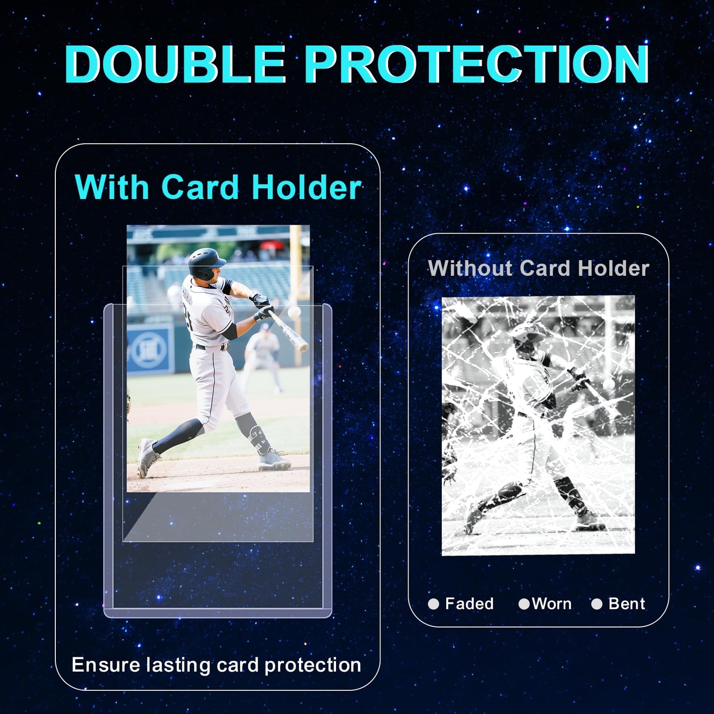 200ct Card Sleeves Top Loaders for Cards - Toploads for Cards, 3"x4" Hard Plastic Protectors & Clear Rigid for Trading, Sports, Baseball Cards (100