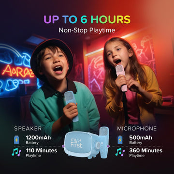 myFirst Voice 2 - Kids Mini Karaoke Machine with Wireless Microphone and Voice Changer for Kids, Portable Bluetooth Speaker, Christmas Toys Gifts for