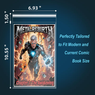 200ct Resealable Current Comic Book Bags - Acid-Free & Crystal Clear Comic Book Sleeves 6-7/8" x 10-1/2", Protect, Storage and Display Standard-Sized