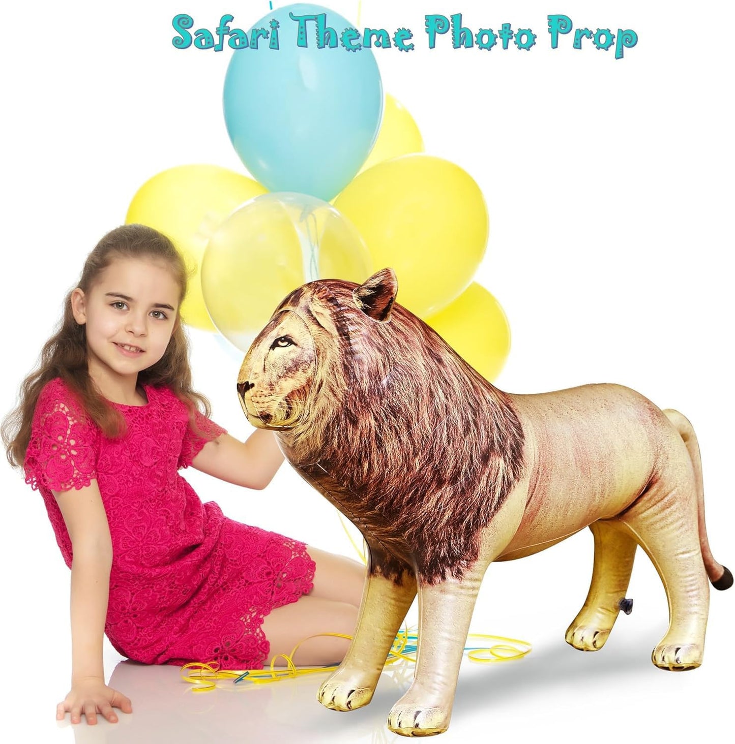 Jet Creations Inflatable Male Lion with Mane Stuffed Animal, Standing - Ideal for Safari or Wildlife Theme Parties, Favors, and Decorations, Size 36