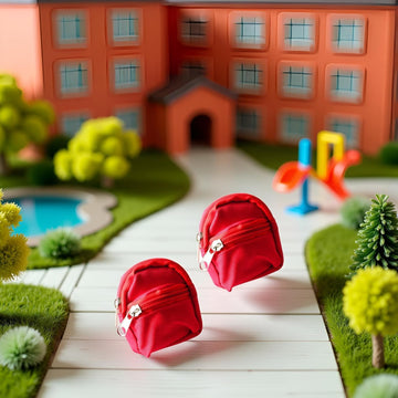 2Pcs Red Mini Doll Backpack School Bag Model Dollhouse School Accessory for 1/6 Scale Dollhouse Dollhouse Décor,Simulation Mini School Bag