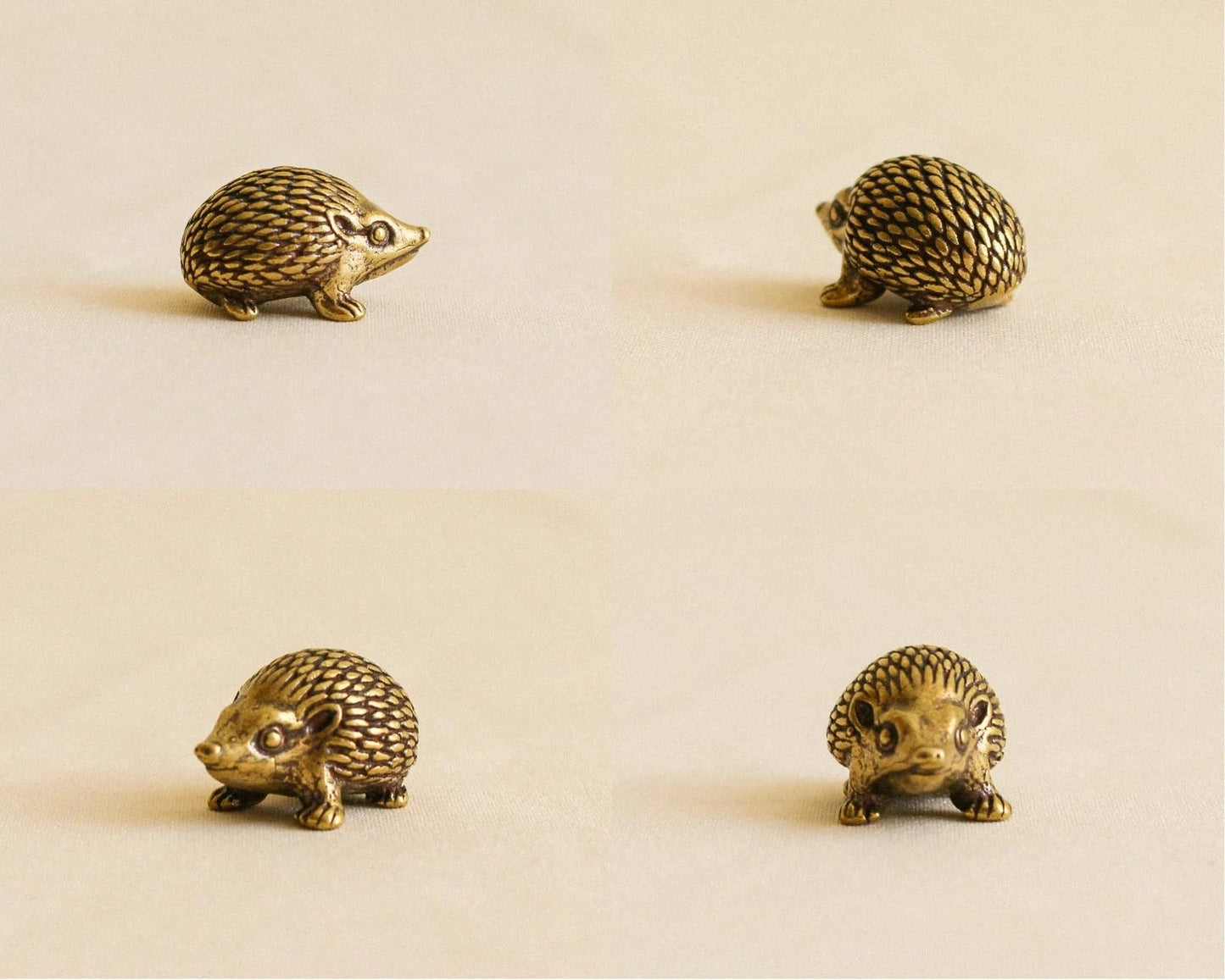 Miniature Hedgehog, Dollhouse Miniature Retro Brass Hedgehog Statue Ornament, Mini Micro Garden Landscaping Decoration
