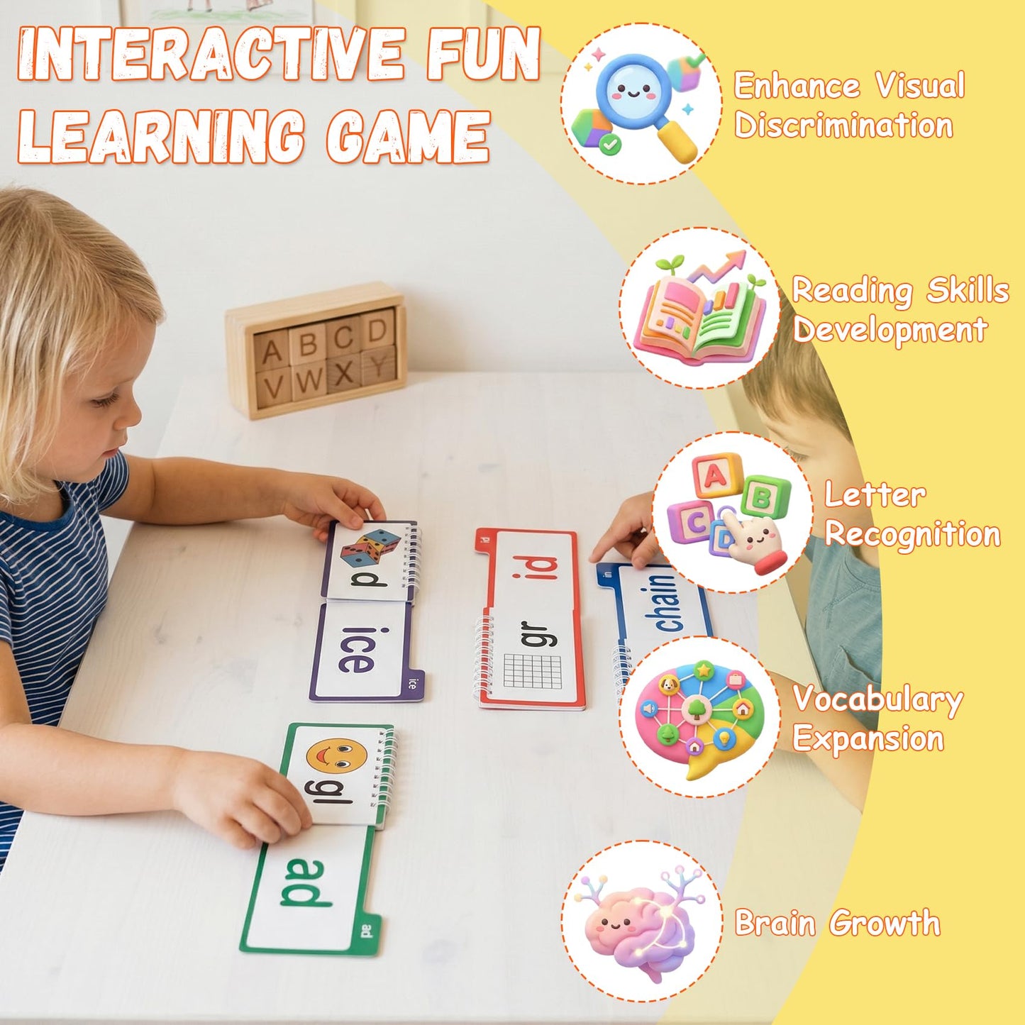 Phonics Flash Cards Word Family Build Book Set - 30 Read and Rhyme Flip Books, Learn to Read Phonics Flip Books, Sight Words Flash Cards Kindergarten