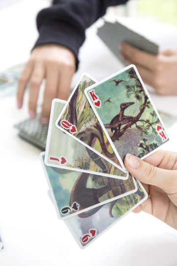 Kikkerland 3-D Dinosaurs Collectable Playing Cards, Lenticular Playing Cards, Pterodactyl to T-Rex, Perfect for Patience, Poker, Bridge or Whist