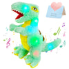 Glow Guards Light up Musical T-Rex Dinosaur Stuffed Animal,Soft Dinosaur Plush Toy with LED Night Light&Lullaby Glow in the Dark,Birthday Children's