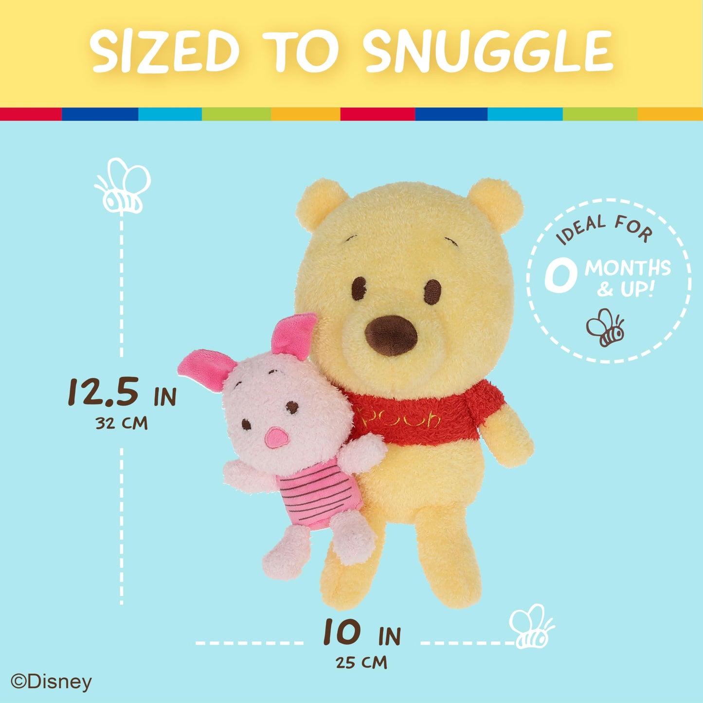 Kids Preferred Disney Baby Winnie the Pooh Plush with Little Piglet CUTEEZE Collectible Plush Stuffed Animal