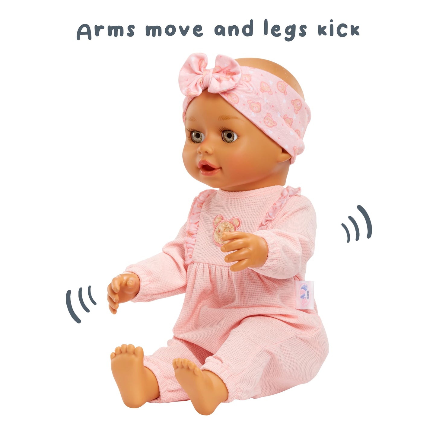 Baby born Learn to Walk Baby Doll Olivia - Gray-Green Eyes: Realistic Features for Kids Ages 3+, Walks, Crawls, Sits & Kicks, Eyes Open & Close