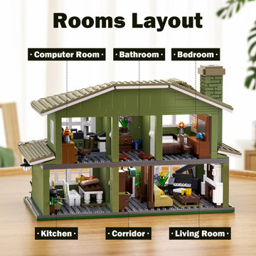 Modern House Building Set, Warm Family Comedy TV Sitcoms The Dunphy's House Building Set Compatible with Lego Gifts for Fans and Adults and Girls Aged
