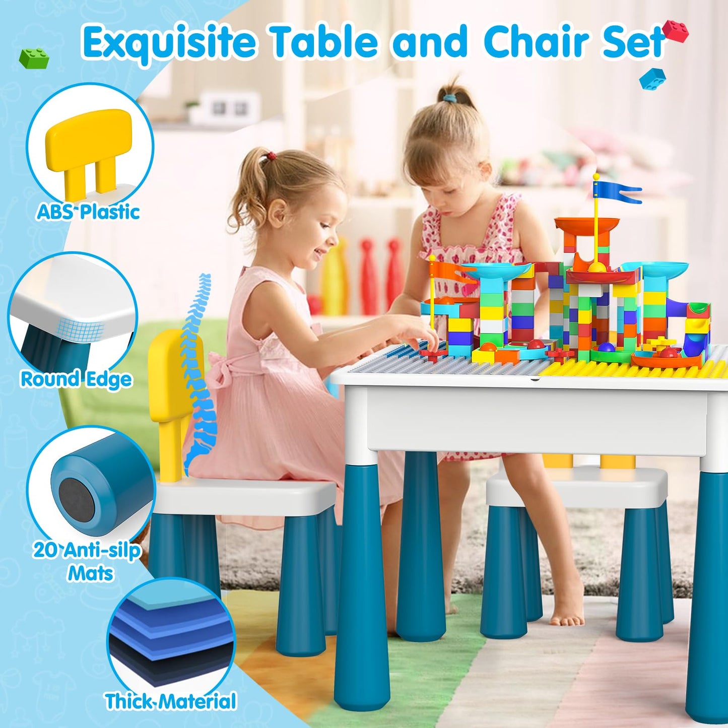 OCATO Kids Activity Table Toddlers Kids Table and Chair Set Water Tables