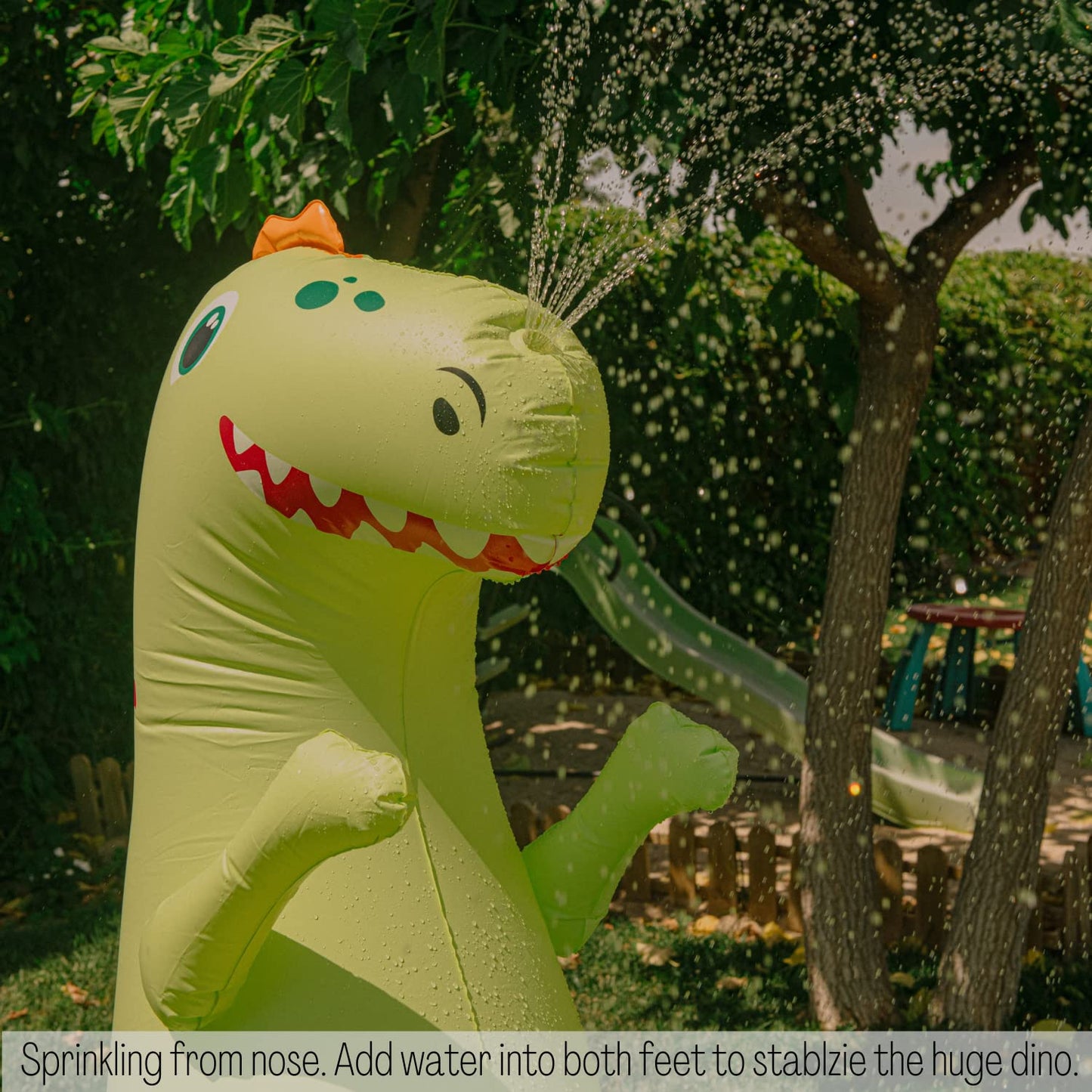 Float Joy Sprinkler for Kids Outdoor Play Water Sprinkler Inflatable 5.5ft Giant Dinosaur T-REX Great Gift for Kids and Adults Water Toy for Pool