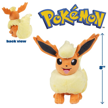 Pokémon 8" Flareon Plush - Officially Licensed - Eevee Evolution - Authentic Soft Stuffed Animal Toy Figure - Gift for Kids, Boys, Girls - 2+