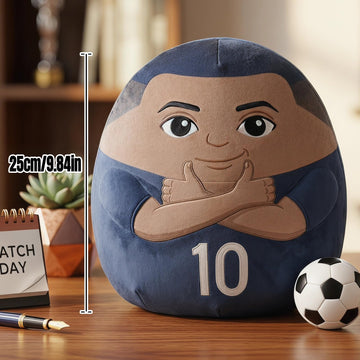 Number 10 Football Player Pillow Plush, Collectible Soccer Star Pillow Cushion, Fan Gift for Room Cozy Bed Sofa Car Decoration