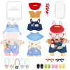 Mini Doll Clothes Accessories Set for 17cm Blind Box Figures, 4 Pairs Shoes 2 Pairs Glasses 2 Hats 4 Pendants 1 Hanger 1 Dust Bag, Fits Labubu