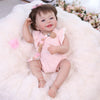 Tookyhill 18 Inch Realistic Reborn Baby Dolls Girl, Full Vinyl Weighted Body Toddler Doll, Lifelike Newborn Doll with Outfit, Headband & Pacifier