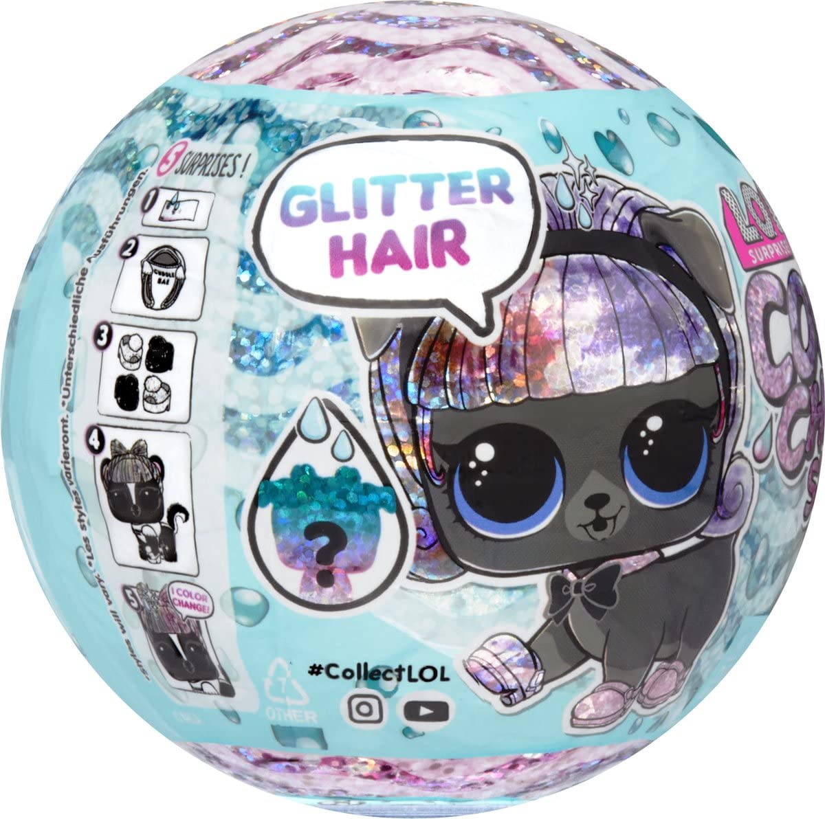 L.O.L. Surprise! LOL Surprise Glitter Color Change Pets with 5 Surprises- Collectible Pet Including Glittery Accessories, Holiday Toy, for Kids Girls