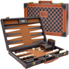 Backgammon Sets for Adults, 15 Inch PU Leather Backgammon Set, Portable Travel Backgammon Board Game, Classic Strategy Checkerboard Design Backgammon