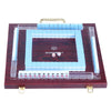 Erencook Miniature Chinese Mahjong Game Set with Foldable Table 144 Mini-Tiles, Case, and Accessories, Travel Set (Blue, 22MM)