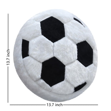 CHORONMO Soccer Pillow - Fluffy Plush Throw Pillow, Soft Stuffed Round Cushion, Decorative Sports Toy Gift for Kids, Boys, Girls, Child, Baby Room