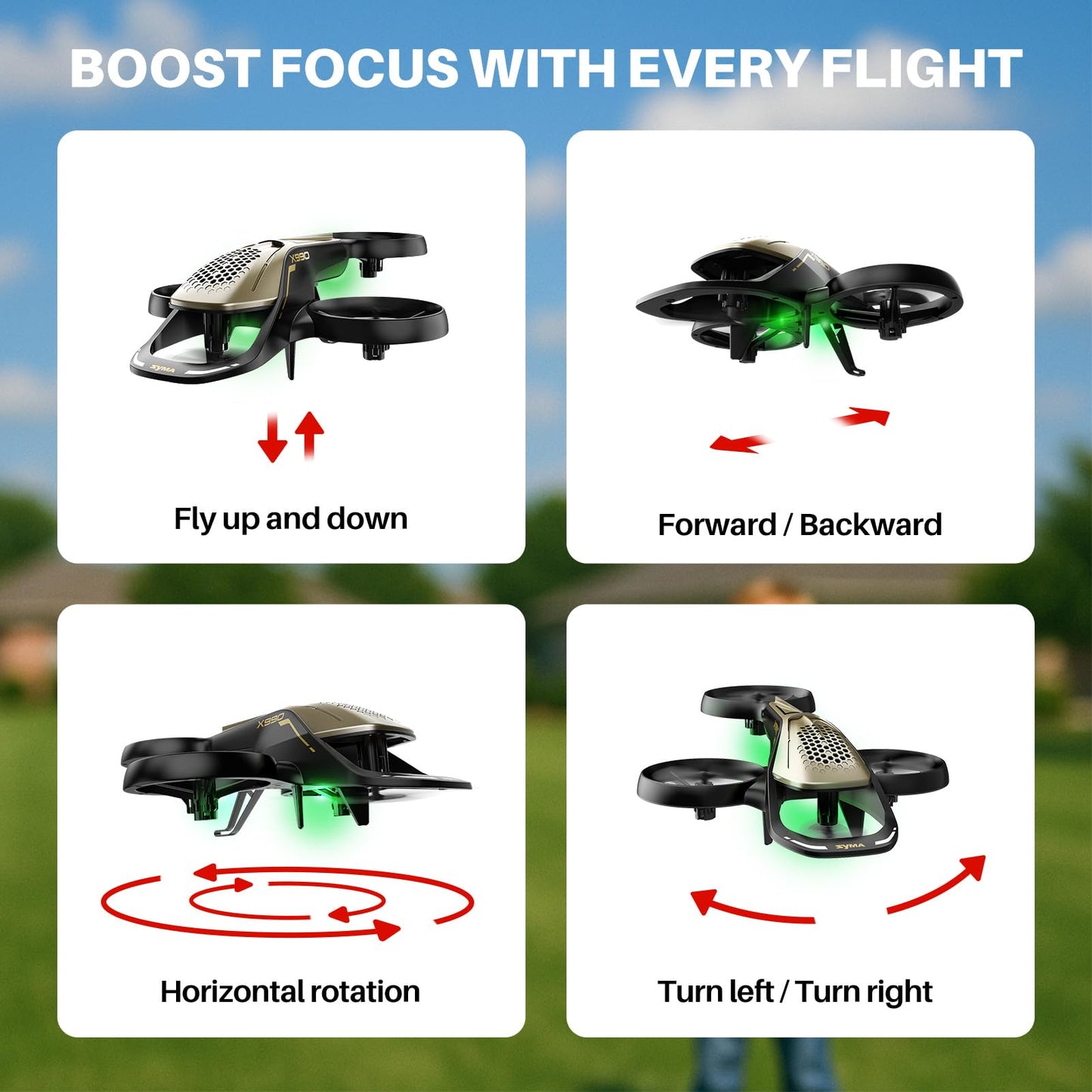 SYMA X990 RC Airplane for Kids, Stunt Flying with Propeller Guard