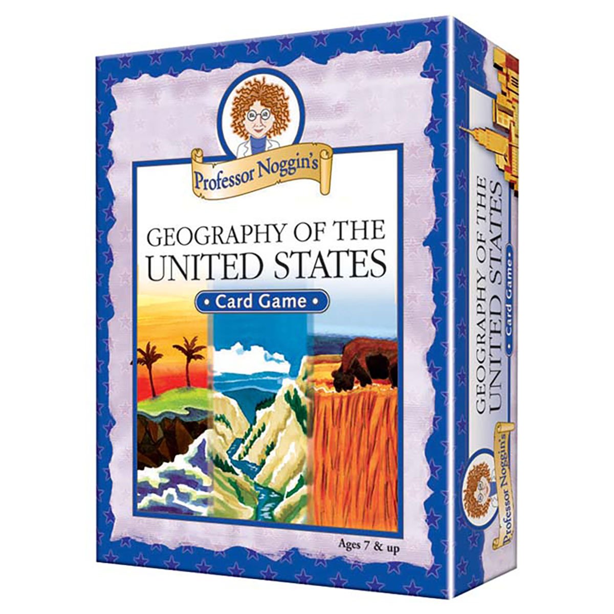Professor Noggin's Geography of the United States - Educational Trivia Card Game for Kids - 180 Questions - Ages 7+