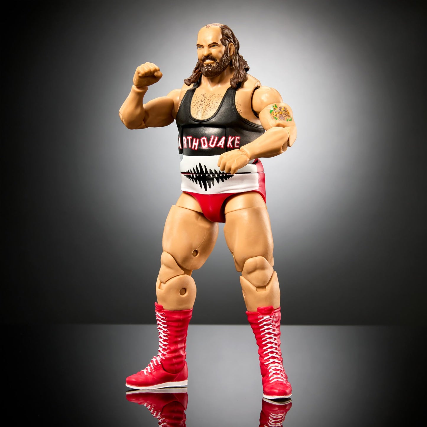 Mattel WWE Elite Action Figure & Accessories, 6-inch Collectible Earthquake with 25 Articulation Points, Life-Like Look & Swappable Hands